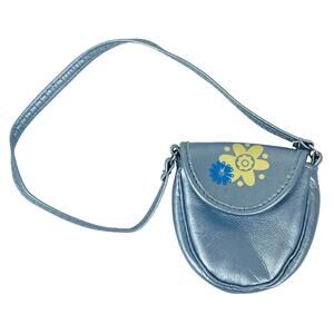 American Girl Doll FLOWER PURSE Silvery Blue Doll Shoulder Handbag Accessory Bag